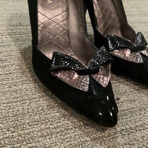 Kate Kuba, suade, patten and leather heels, size EU 37 (US size 6)